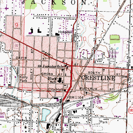 Topographic Map of Saint Joseph Catholic Church, OH