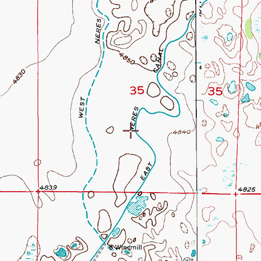 Topographic Map of Neres Canal, CO