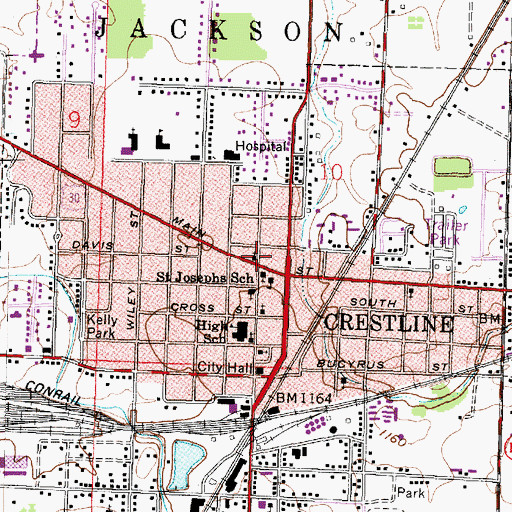 Topographic Map of Trinity Lutheran Church, OH