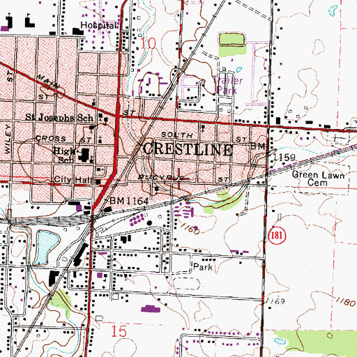Topographic Map of Turner Chapel African Methodist Episcopal Church, OH