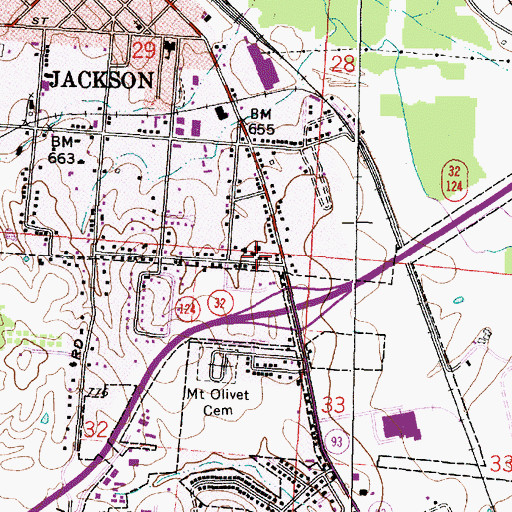 Topographic Map of Jackson Assembly of God Church, OH