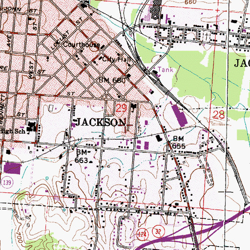 Topographic Map of Landmark Apostolic Church, OH