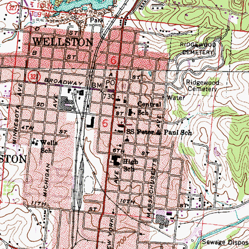 Topographic Map of Saints Peter and Paul Catholic Church, OH