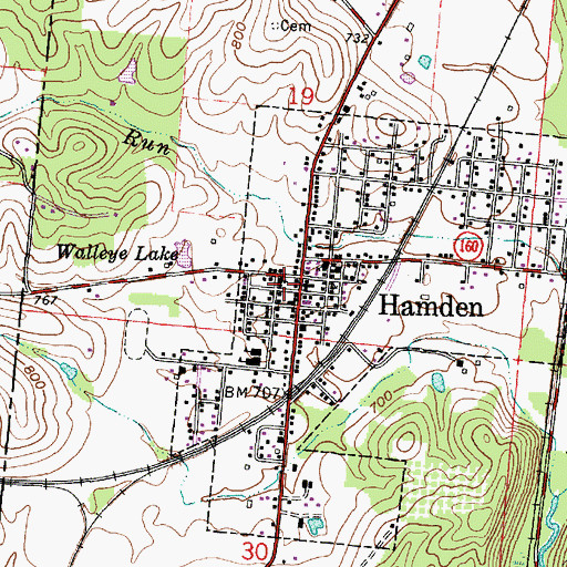 Topographic Map of Hamden United Methodist Church, OH