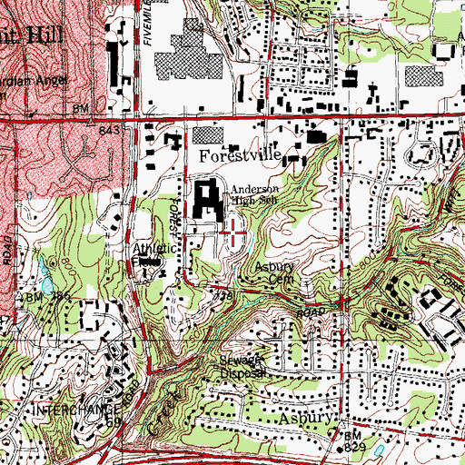Topographic Map of Brown Stadium, OH