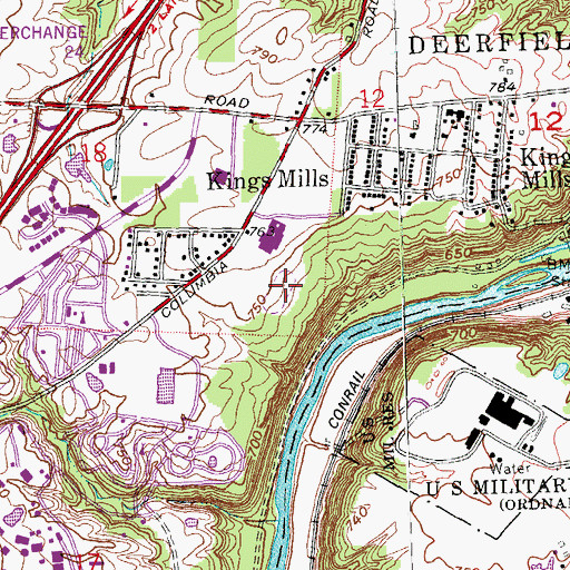 Topographic Map of Kings Stadium, OH