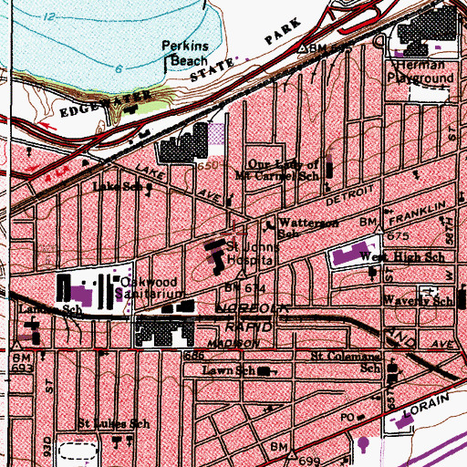 Topographic Map of Altenheim Home for the Aged, OH