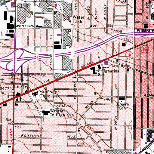 Topographic Map of Glad Tidings Assembly of God Church, OH