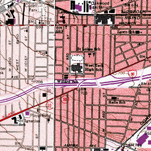 Topographic Map of Pentecostal Immanuel Church, OH
