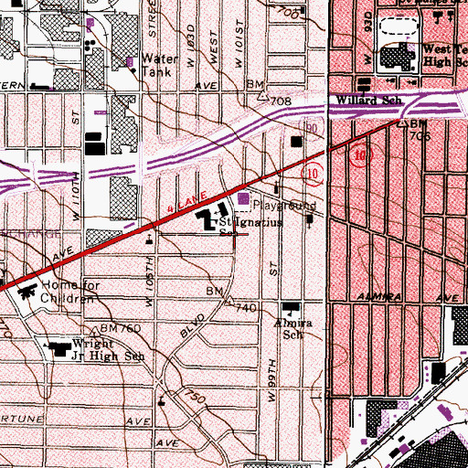 Topographic Map of Saint Ignatius Convent, OH