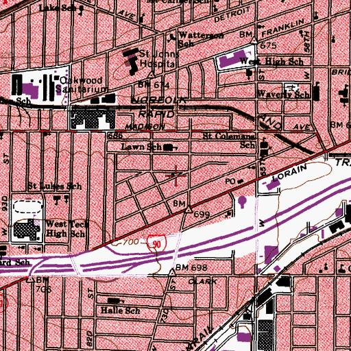 Topographic Map of Saint Pauls Evangelical Lutheran Church, OH