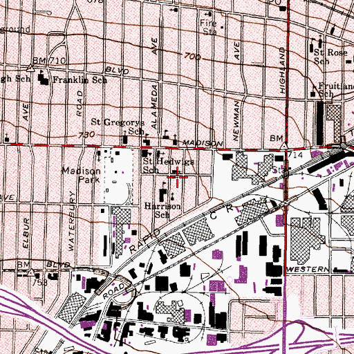 Topographic Map of Calvin United Presbyterian Church, OH