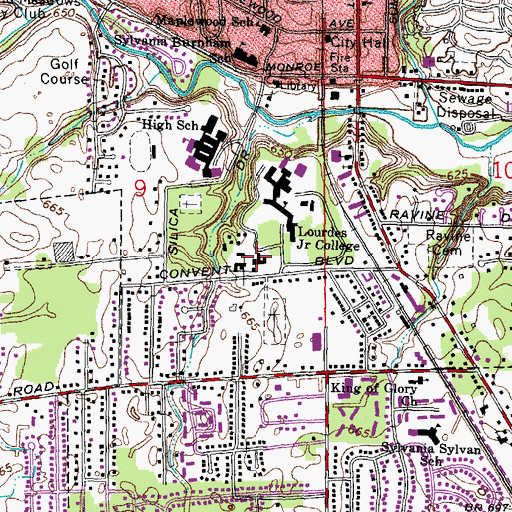 Topographic Map of Saint Anthony Hall, OH
