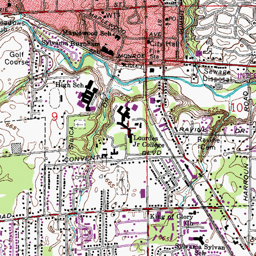 Topographic Map of Saint Clare Academy, OH