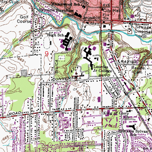 Topographic Map of Saint Francis Dormitory, OH