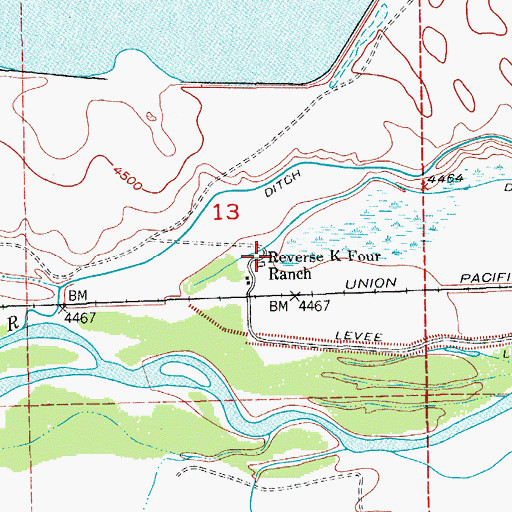 Topographic Map of Reverse K Four Ranch, CO