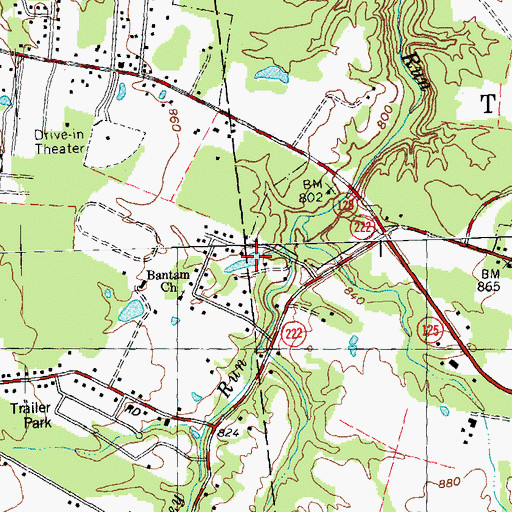 Topographic Map of Spanaway Lake, OH