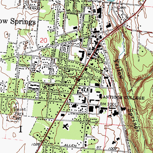 Topographic Map of First Baptist Church, OH
