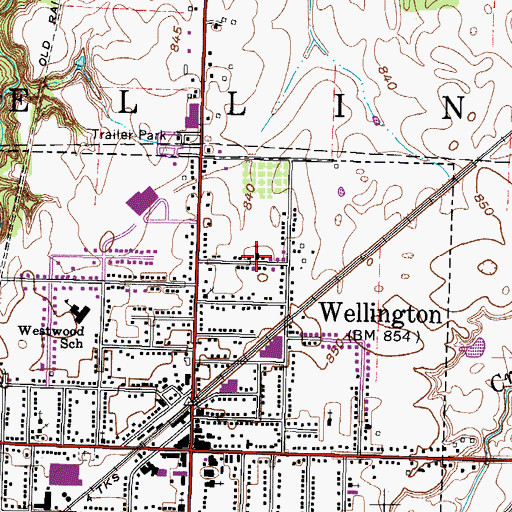 Topographic Map of Church of Christ, OH