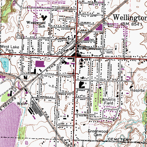 Topographic Map of First Congregational Church, OH