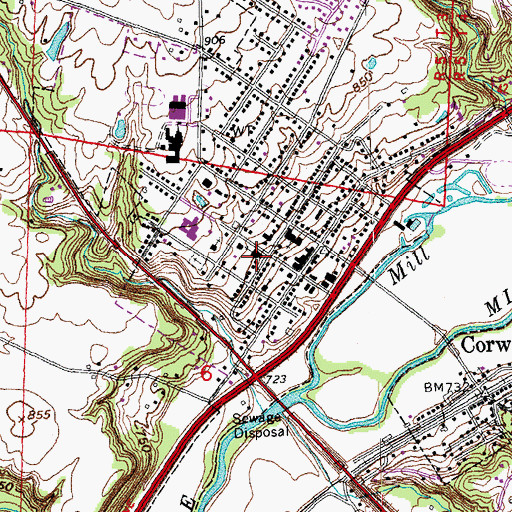 Topographic Map of Saint Marys Episcopal Church, OH