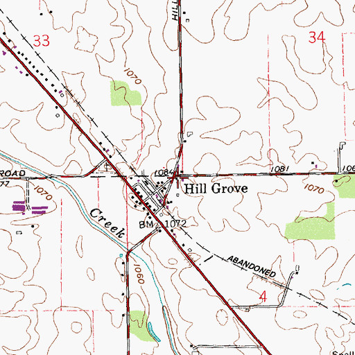 Topographic Map of Hillgrove Federated Church, OH