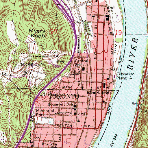 Topographic Map of Gospel Hall, OH