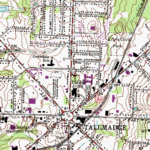 Topographic Map of Saint Mark Lutheran Church, OH