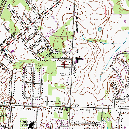 Topographic Map of Tallmadge United Methodist Church, OH