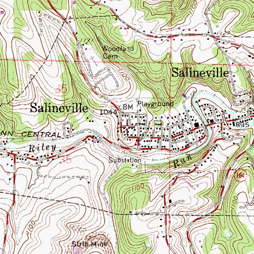 Topographic Map of Saint Patricks Church, OH