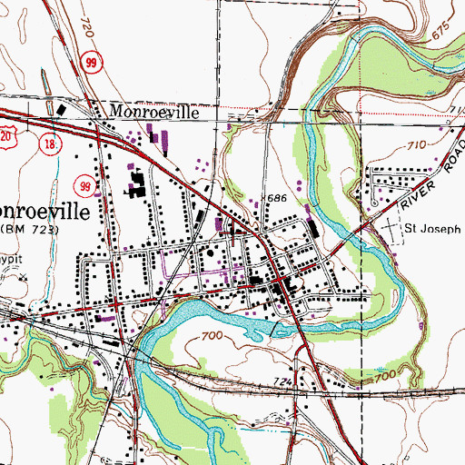 Topographic Map of Saint Josephs Catholic Church, OH