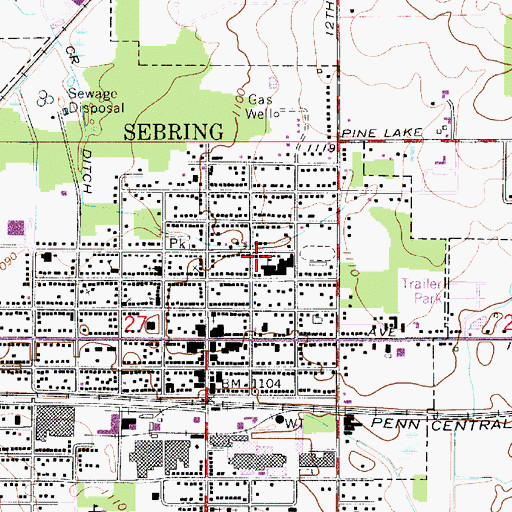 Topographic Map of Church of Christ, OH