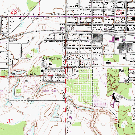 Topographic Map of Sebring Friends Church, OH