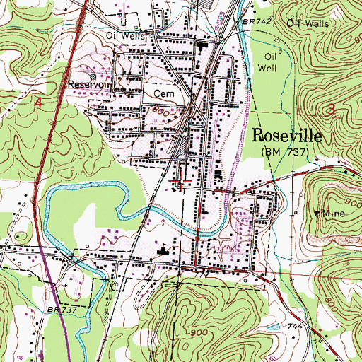 Topographic Map of Franklin Avenue Church of Christ, OH