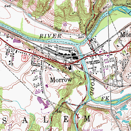 Topographic Map of Presbyterian Church of Morrow, OH