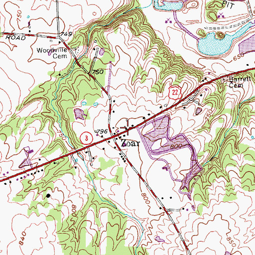 Topographic Map of Zoar Methodist Church, OH