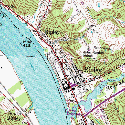 Topographic Map of Church of the Nazarene, OH