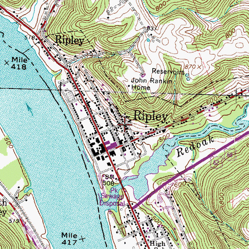 Topographic Map of Saint Michaels Catholic Church, OH