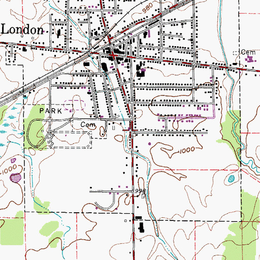 Topographic Map of First Baptist Church, OH