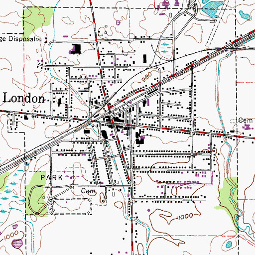 Topographic Map of New London United Methodist Church, OH