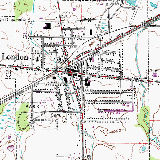 Topographic Map of Our Lady of Lourdes Church, OH