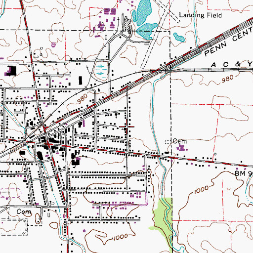 Topographic Map of Second Baptist Church, OH