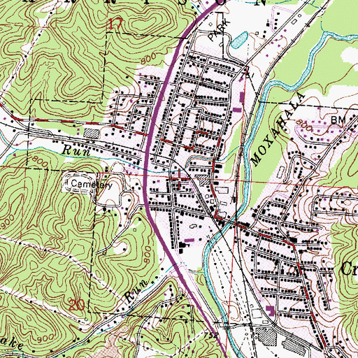 Topographic Map of First United Methodist Church, OH