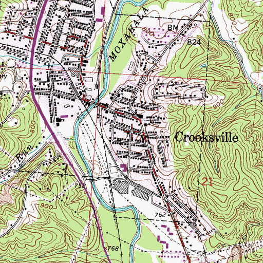 Topographic Map of Maple Avenue Christian Church, OH