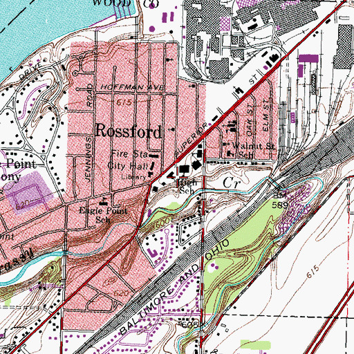 Topographic Map of All Saints Catholic Church, OH