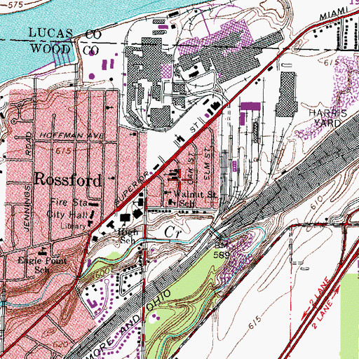 Topographic Map of Alter School, OH