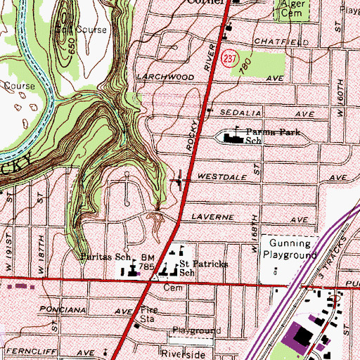 Topographic Map of Holy Cross Lutheran Church, OH