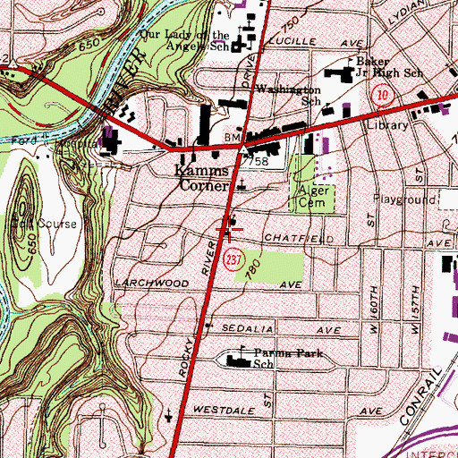 Topographic Map of Kingdom Hall of Jehovahs Witnesses, OH