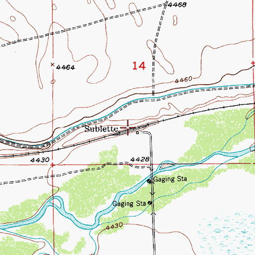 Topographic Map of Sublette, CO
