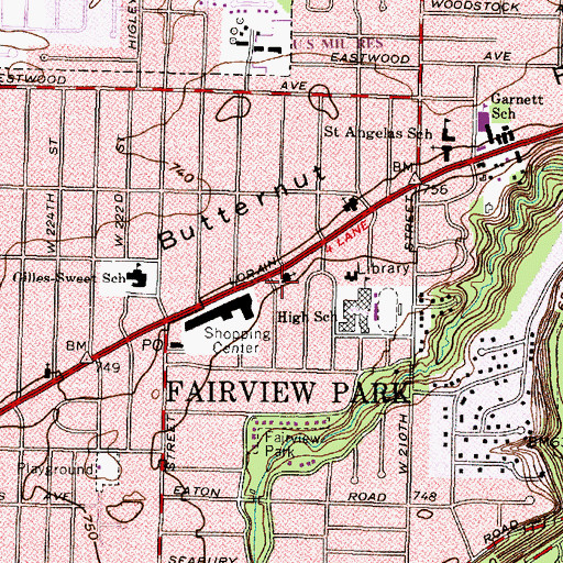 Topographic Map of Messiah Lutheran School, OH